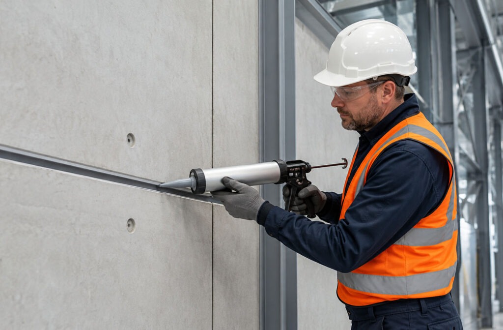 Precision caulking for industrial facilities